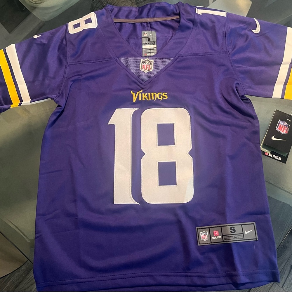 New Youth Small Vikings Justin Jefferson Jersey